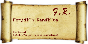 Forján Renáta névjegykártya